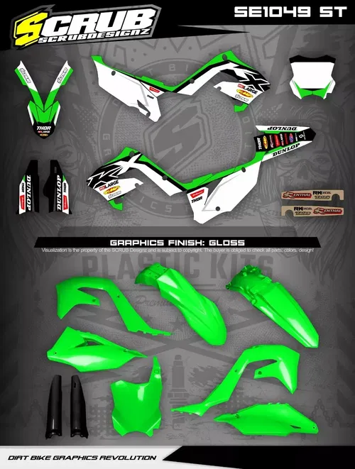 Plastics + Graphics Kawasaki KX Restyle KX125 KX250 2003