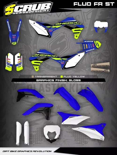 Plastics + Graphics Sherco SE SEF 2017-2023 Factory replica Fluo