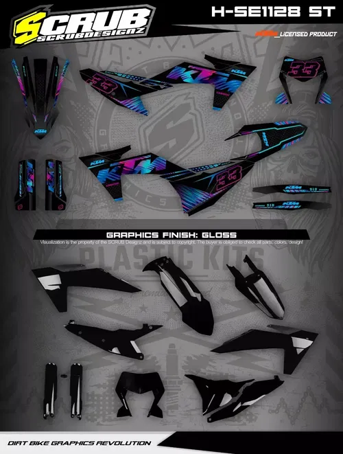 Plastics + Graphics KTM 2024 2025 XC-W XCF-W EXC EXC-F decals stickers kit
