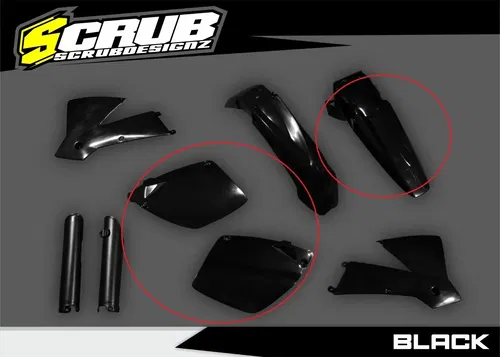 Rear fender, Side panels plastics + Graphics  KTM 2003 EXC CUSTOM 77prc97