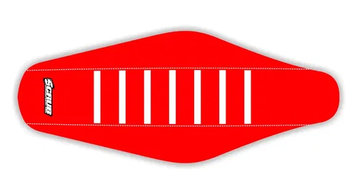 Honda CR 125R 250R 2002-2007 Ribbed Gripper Seat Cover Red White