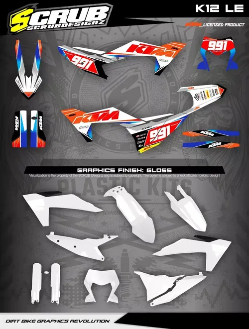 Plastics + Graphics KTM 2024 2025 XC-W XCF-W EXC EXC-F decals stickers kit