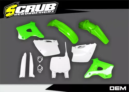 Kawasaki KX125 KX250 1996 1997 1998 Motocross OEM color Green Plastic Body Kit