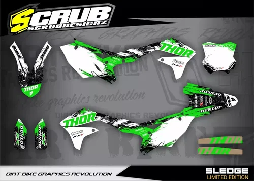 Graphics Kit Kawasaki KX450 2016 2017 2018 KXF 450 Decals Stickers SCRUB