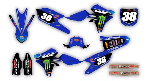 Plastics + Graphics Yamaha YZ450F 2014-2017 YZ250F 2014-2018 + Plus race number