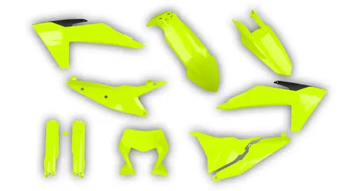 KTM 2024 2025 EXC XC-W EXC-F XCF-W Rtech Plastics kit + Fork guards Fluo yellow