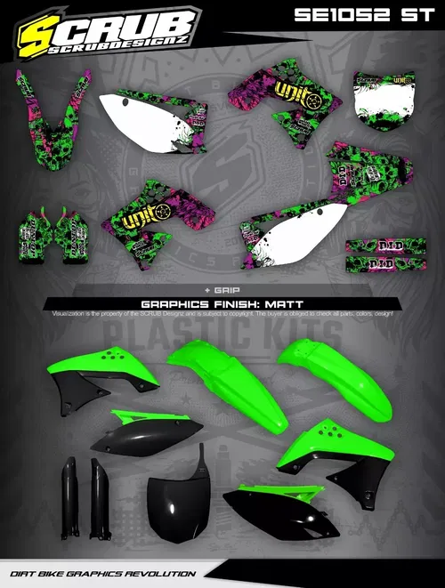 Plastics + Graphics Kawasaki KX250F 2009 2010 2011 2012