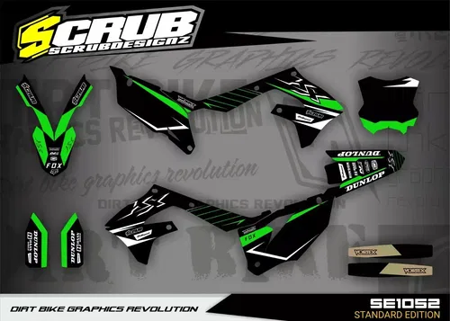 Graphics Kawasaki KX450 2019-2023 KX250 2021-2024 KXF Decals Stickers SCRUB