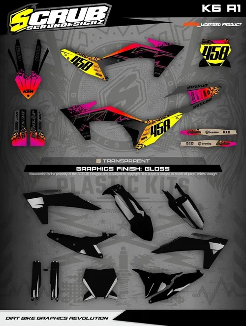 Plastics + Graphics KTM 2023 2024 XC XC-F SX SX-F + Race Number