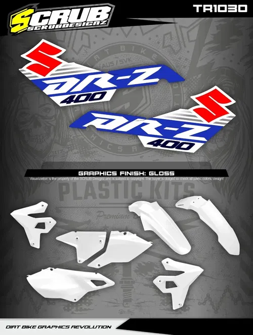 Suzuki DR-Z400 1999-2024 Restyle Plastics kit + decals applied DRZ 400
