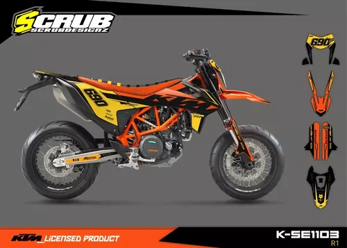 Graphics Kit KTM 690 SMC R 2019 2020 2021 2022 2023 2024 2025 Decals Supermoto