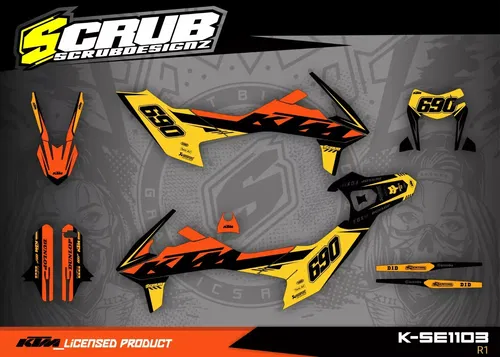 Graphics Kit KTM 690 SMC R 2019 2020 2021 2022 2023 2024 2025 Decals Supermoto
