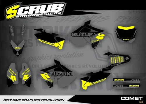 RESTYLE graphics RM125 RM250 2001 - 2008 Suzuki RM 125 250 Polisport Decals