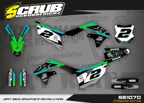 Graphics Kit Kawasaki KX450 2019-2023 KX250 2021-2024 KXF Decals Stickers