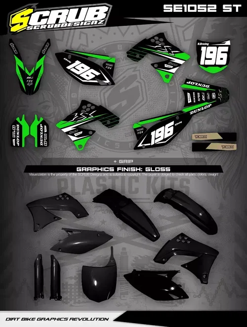 Plastics + Graphics Kawasaki KX250F 2009 2010 2011 2012