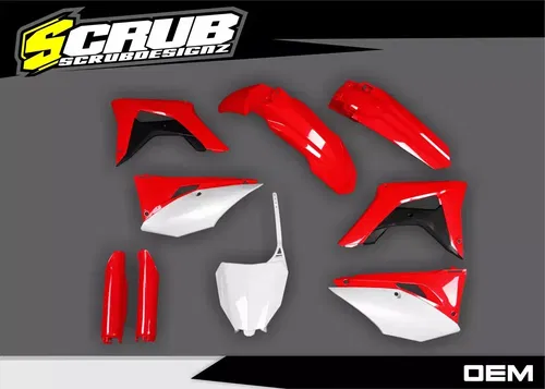 Honda CRF450RX 2017 2018 OEM color Plastics kit + Fork guards