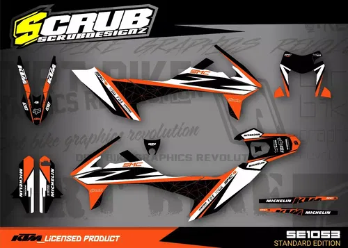 Graphics Kit KTM 690 SMC R 2019 2020 2021 2022 2023 Decals Supermoto SCRUB