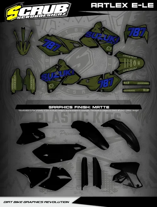 Plastics + Graphics Suzuki DRZ400 SM Supermoto DR-Z 1999-2024 decals stickers
