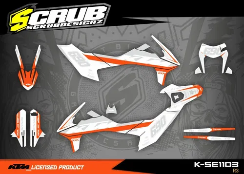KTM graphics SMC-R 690 2019 2020 2021 2022 2023 SCRUB decals stickers Supermoto