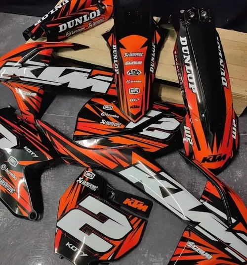 Plastics + Graphics applied KTM 2016-2018 XC XC-F SX SX-F | custom name+number