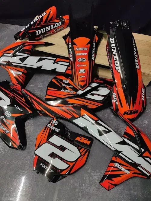 Plastics + Graphics applied KTM 2016-2018 XC XC-F SX SX-F | custom name+number