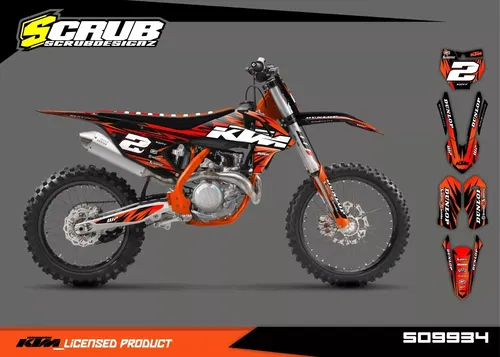 Plastics + Graphics applied KTM 2016-2018 XC XC-F SX SX-F | custom name+number