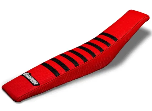 Honda CR 125 R 250 R Gripper seat cover 2002-2008 Red / Black Ribs
