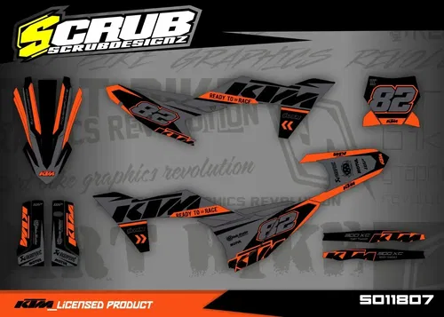 Plastics + Graphics applied KTM 2023 2024 XC XC-F SX SX-F 125 250 300 350 450
