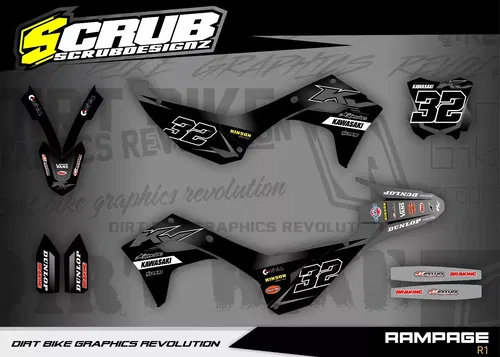 Kawasaki KX450 2024-2025 KX250 2025 Graphics Decals Stickers SCRUB