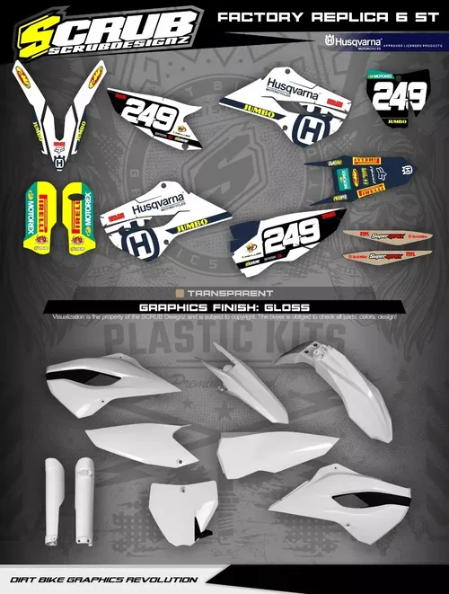 Plastics + Graphics Husqvarna 2014 TC FC 125 250 350 450 Custom race number
