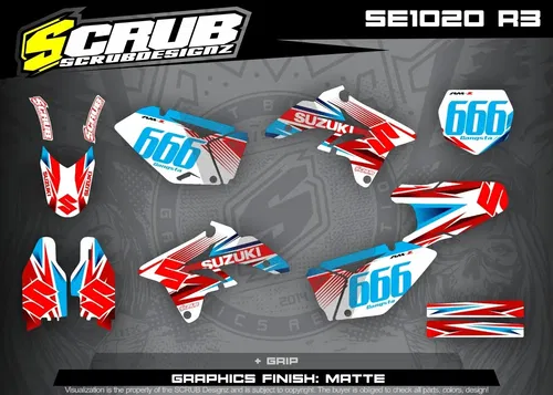 Plastics + Graphics Suzuki RMZ 250 2004-2009 RMZ 450 2005-2007