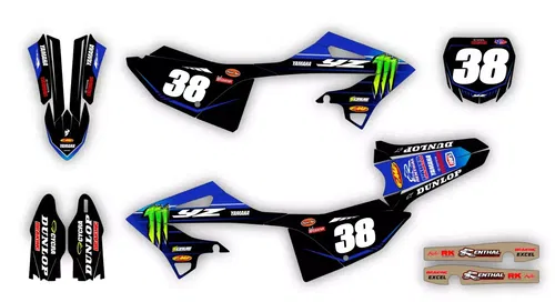 Graphics Kit Yamaha YZ125 YZ250 2022 2023 2024 2025 Decals Stickers +Race Number