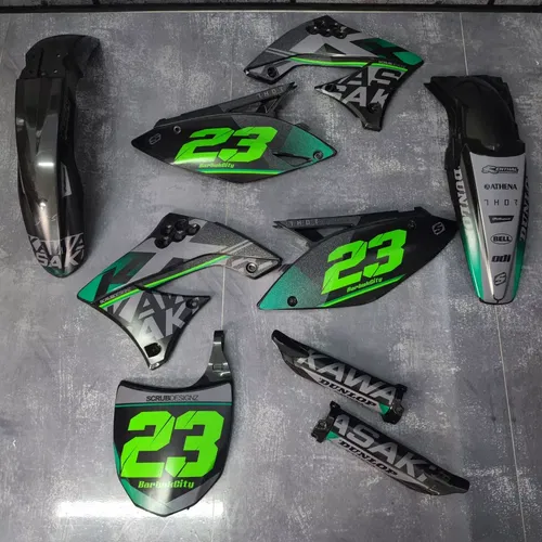 Plastics + Graphics Kawasaki KX450F 2009 2010 2011 CUSTOM race number name