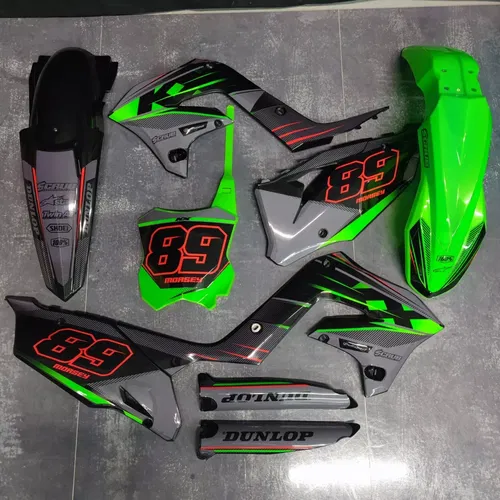 Plastics + Graphics Kawasaki KX Restyle KX125 KX250 2004-2008 custom