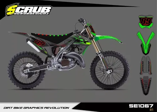 Plastics + Graphics Kawasaki KX Restyle KX125 KX250 2004-2008 custom