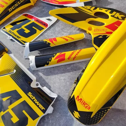 Plastics + Graphics Suzuki 1993 1994 1995 RM125 RM250 fitted decals sticker