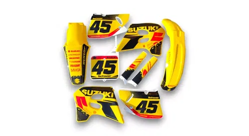 Plastics + Graphics Suzuki 1993 1994 1995 RM125 RM250 fitted decals sticker