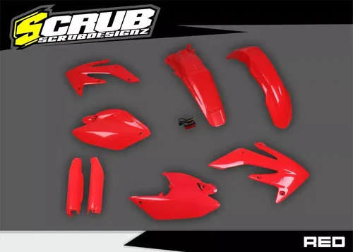 Honda CRF250X 2005-2018 Red Plastics kit + fork guards + LED Rear tail light