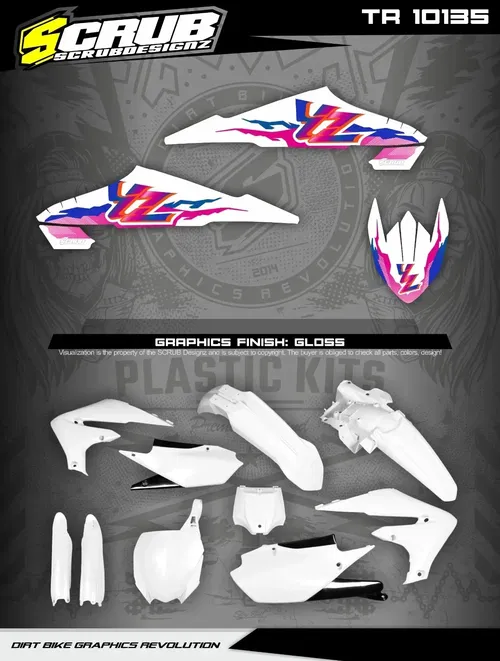 Plastics + Graphics + Seat cover Yamaha YZ450F 2018-2022 YZ250F 2019-2023 Retro