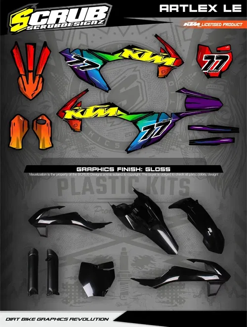 Plastics + Graphics KTM SX 65 2016-2023 Custom race number + name