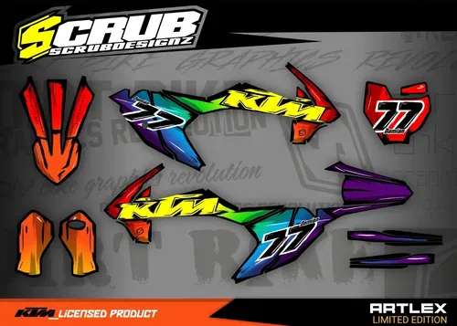 Plastics + Graphics KTM SX 65 2016-2023 Custom race number + name