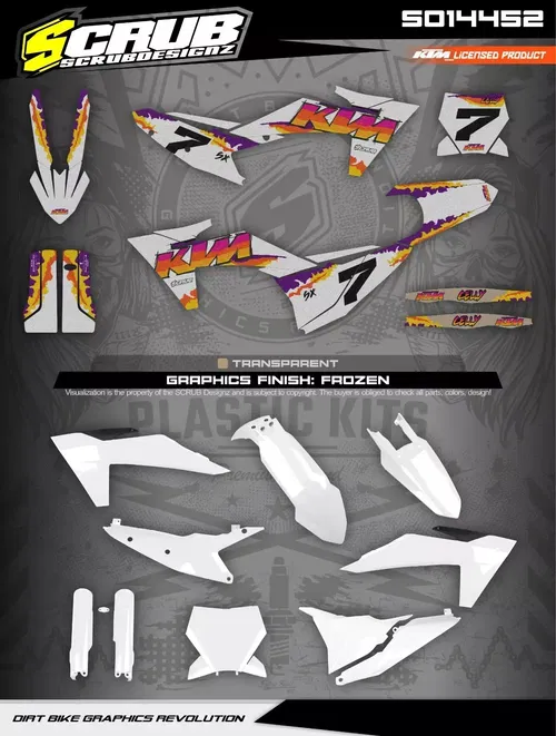 RETRO Plastics + Graphics KTM 2025 XC XC-F SX SX-F | FULL GRIP FROZEN