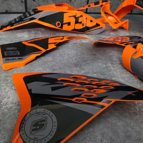 Plastics + Graphics applied KTM EXC EXC-F 2008 2009 2010 2011 XC-W XCF-W