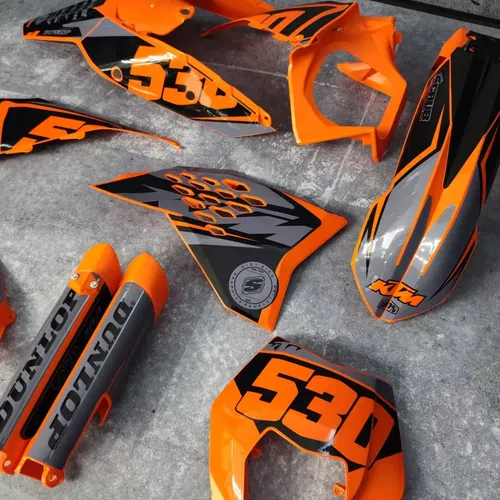 Plastics + Graphics applied KTM EXC EXC-F 2008 2009 2010 2011 XC-W XCF-W