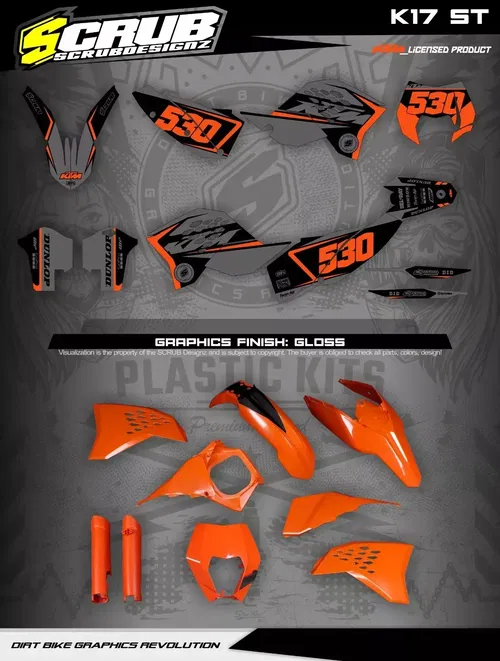 Plastics + Graphics applied KTM EXC EXC-F 2008 2009 2010 2011 XC-W XCF-W