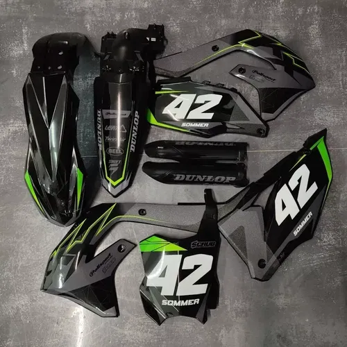 Plastics + Graphics Kawasaki KX Restyle KX125 KX250 2004-2008 - name+number