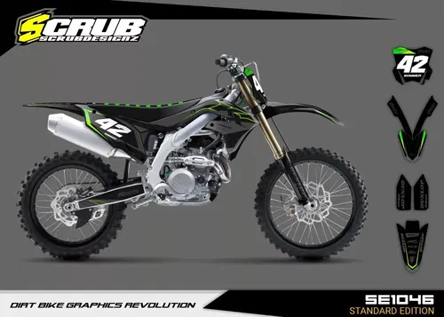 Plastics + Graphics Kawasaki KX Restyle KX125 KX250 2004-2008 - name+number