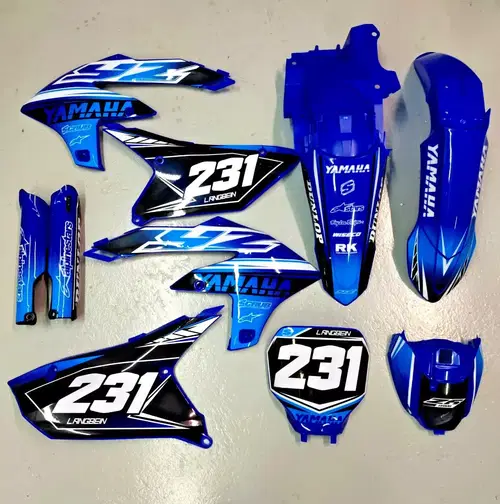 Plastics + Graphics Yamaha YZ450F 2023-2025 YZ250F 2024-2025 Custom number +name
