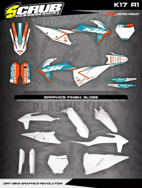 Plastics + Graphics applied KTM 2019 2020 2021 2022 XC XC-F SX SX-f SCRUB