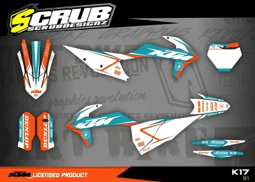 Plastics + Graphics applied KTM 2019 2020 2021 2022 XC XC-F SX SX-f SCRUB